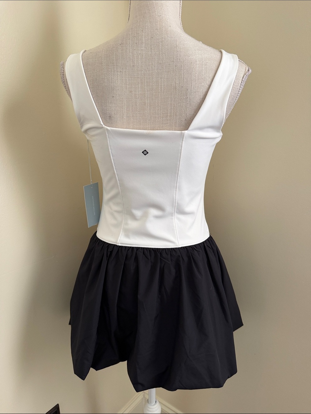 ANTONIO MELANI White and Black Two-Tone Mini Dress - Picture 10 of 13